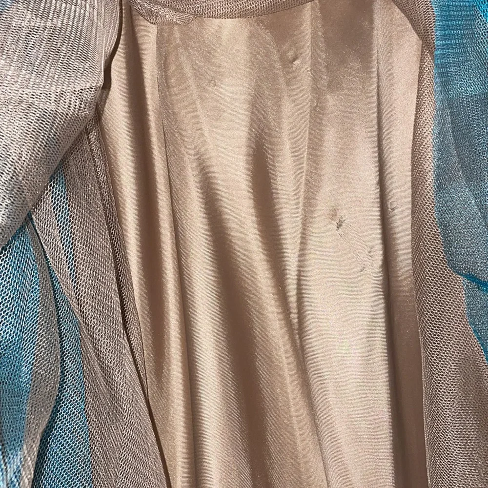 Cache teal and tan tulle cocktail prom dress - Picture 9 of 15